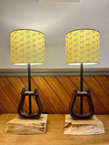 Pair of western stirrup lamps