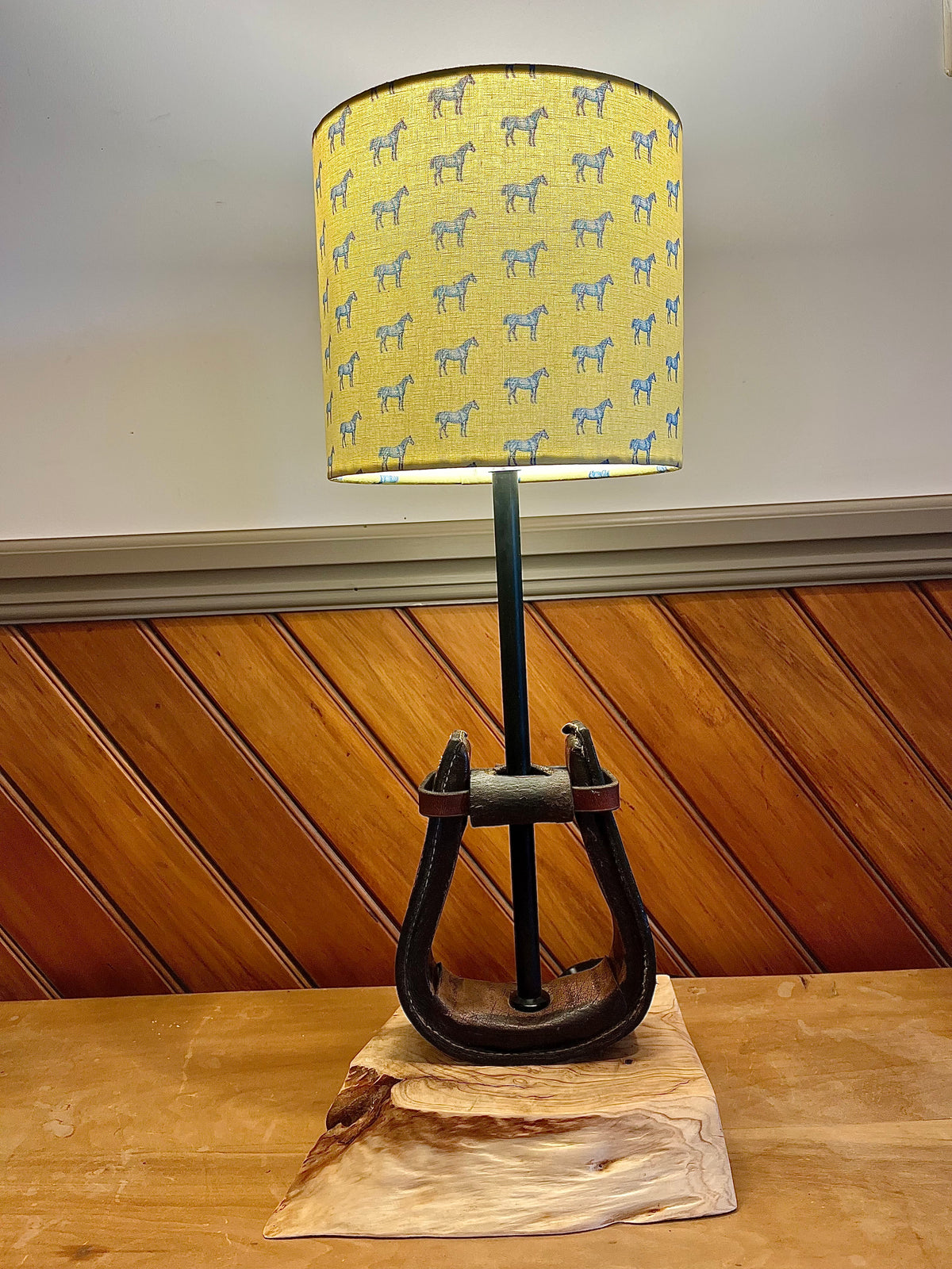 Pair of western stirrup lamps