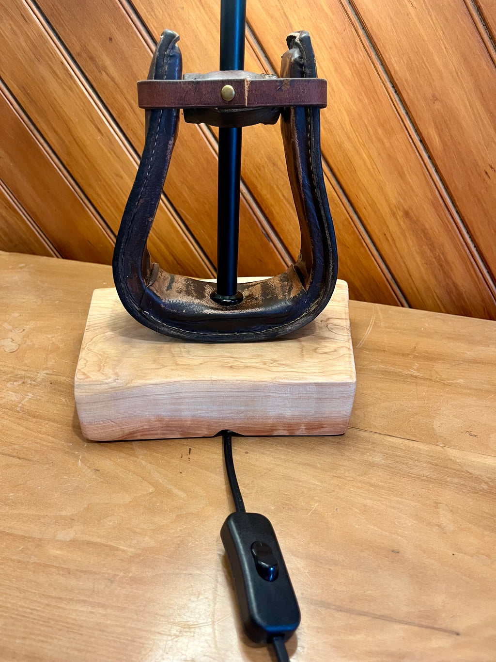 Pair of western stirrup lamps