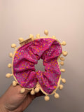 Pom pom scrunchie